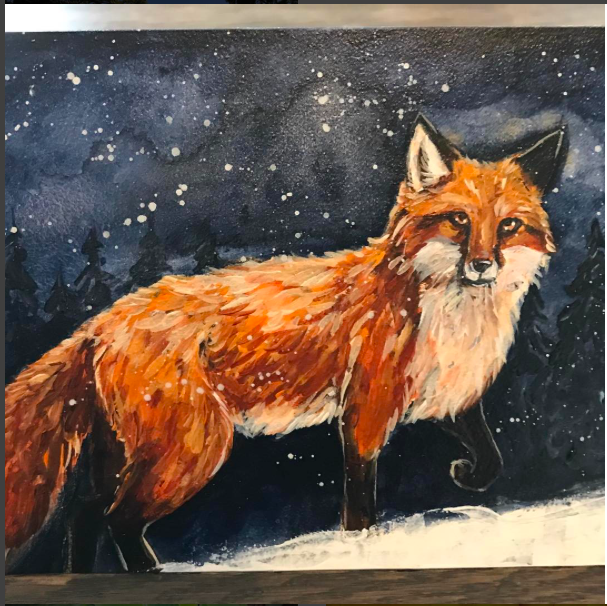 Intuitive painting of my fox guide by Brittany Burkard
